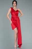 Short Red Satin Invitation Dress ABK1381