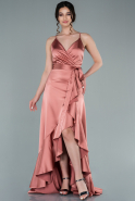 Front Short Back Long Onion Skin Satin Prom Gown ABO086