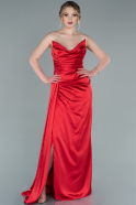 Long Red Satin Evening Dress ABU2323