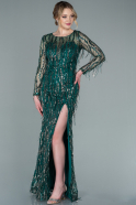 Long Emerald Green Scaly Evening Dress ABU2324