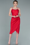 Midi Red Satin Invitation Dress ABK1385