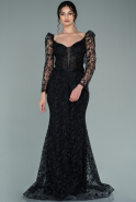 Long Black Plus Size Evening Dress ABU2464