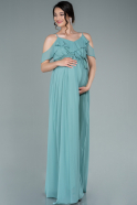 Turquoise Long Pregnancy Evening Dress ABU744