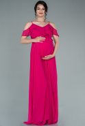 Fuchsia Long Pregnancy Evening Dress ABU744