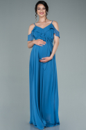 Indigo Long Pregnancy Evening Dress ABU744