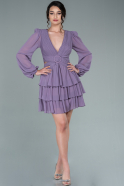 Lavender Mini Chiffon Invitation Dress ABK1932