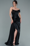 Long Black Satin Evening Dress ABU2338