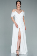 Long White Chiffon Evening Dress ABU2342