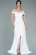Long White Engagement Dress ABU2345