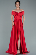 Long Red Satin Engagement Dress ABU2349