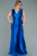 Long Sax Blue Plus Size Evening Dress ABU2366