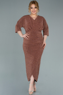 Copper Long Plus Size Evening Dress ABU2162