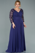 Long Purple Chiffon Plus Size Evening Dress ABU2368