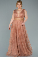 Long Copper Plus Size Evening Dress ABU2357