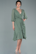 Short Pistachio Green Chiffon Invitation Dress ABK1403