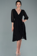 Short Black Chiffon Invitation Dress ABK1403
