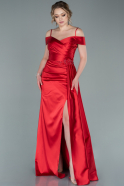 Long Red Satin Evening Dress ABU2380