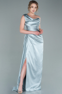Mint Long Satin Prom Gown ABU2173