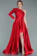 Long Red Satin Evening Dress ABU2381