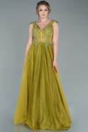 Long Pistachio Green Evening Dress ABU2389