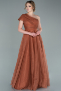 Long Light Brown Evening Dress ABU2390