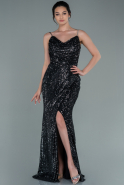 Long Anthracite Scaly Evening Dress ABU2398
