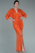 Long Orange Scaly Evening Dress ABU2400