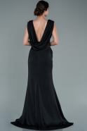 Long Black Satin Engagement Dress ABU2364