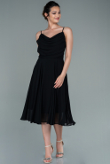 Midi Black Chiffon Evening Dress ABK1415