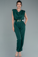 Emerald Green Satin Invitation Dress ABT073