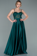 Long Emerald Green Satin Evening Dress ABU2405