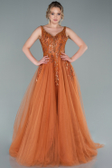 Orange Long Evening Dress ABU2424