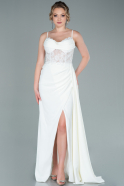 Long White Dantelle Evening Dress ABU2411
