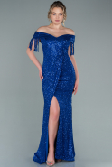 Sax Blue Long Evening Dress ABU1744