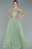 Long Pistachio Green Evening Dress ABU2413