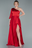 Red Long Satin Evening Dress ABU2230