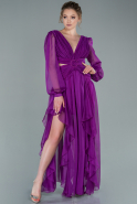 Purple Long Chiffon Prom Gown ABU1536