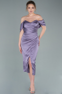 Midi Lila Satin Invitation Dress ABK1404