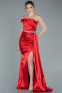 Long Red Satin Evening Dress ABU2363