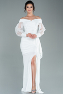 White Long Evening Dress ABU2218