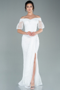 Long White Dantelle Evening Dress ABU2427