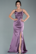 Long Lavender Satin Prom Gown ABU2430