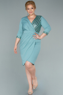 Turquoise Short Plus Size Evening Dress ABK1325