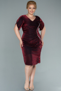 Midi Burgundy Plus Size Evening Dress ABK1427