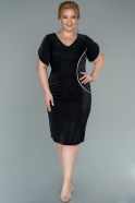 Midi Black Plus Size Evening Dress ABK1427