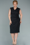 Short Black Plus Size Evening Dress ABK1429
