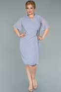 Grey Short Chiffon Plus Size Evening Dress ABK1299