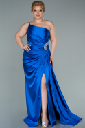 Sax Blue Long Plus Size Evening Dress ABU2467
