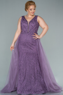 Long Lavender Plus Size Evening Dress ABU2395