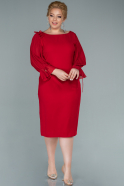Midi Red Plus Size Evening Dress ABK1432
